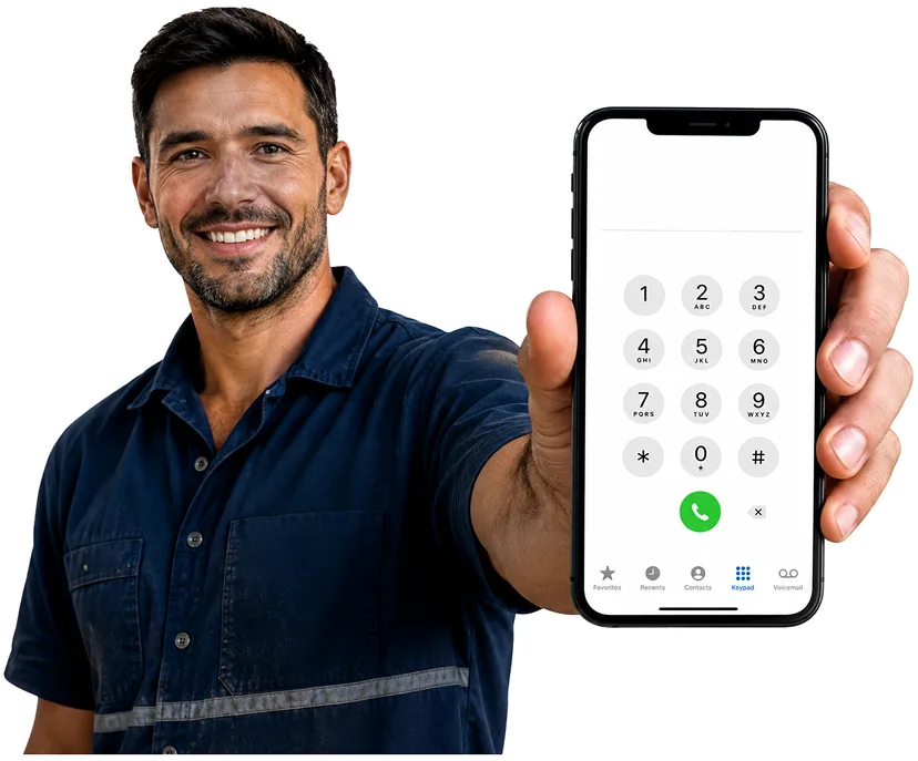 Our plumber taking a booking call for Canada Bay