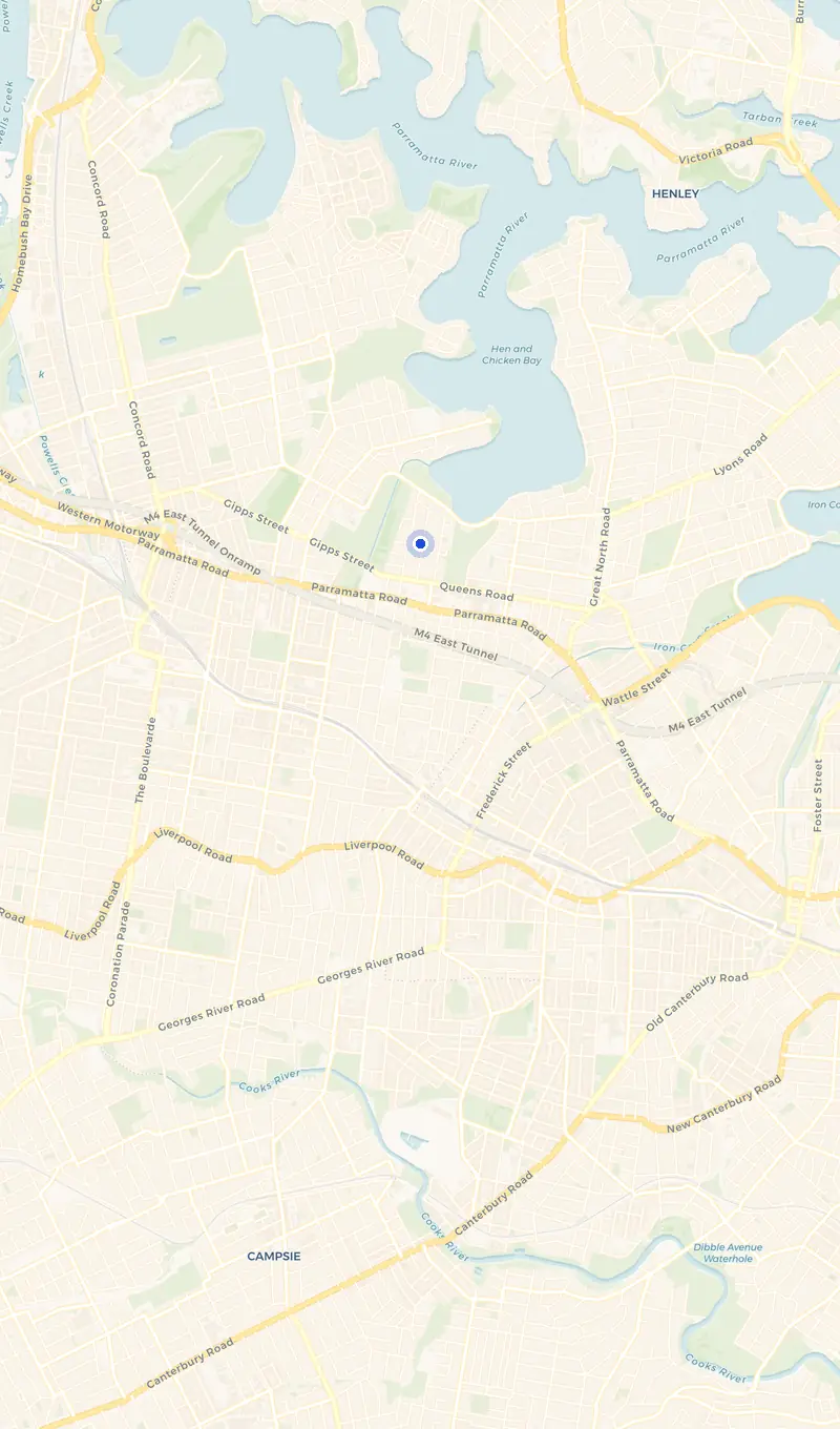 Map of the Canada Bay service area and the surrounding suburbs we cover.